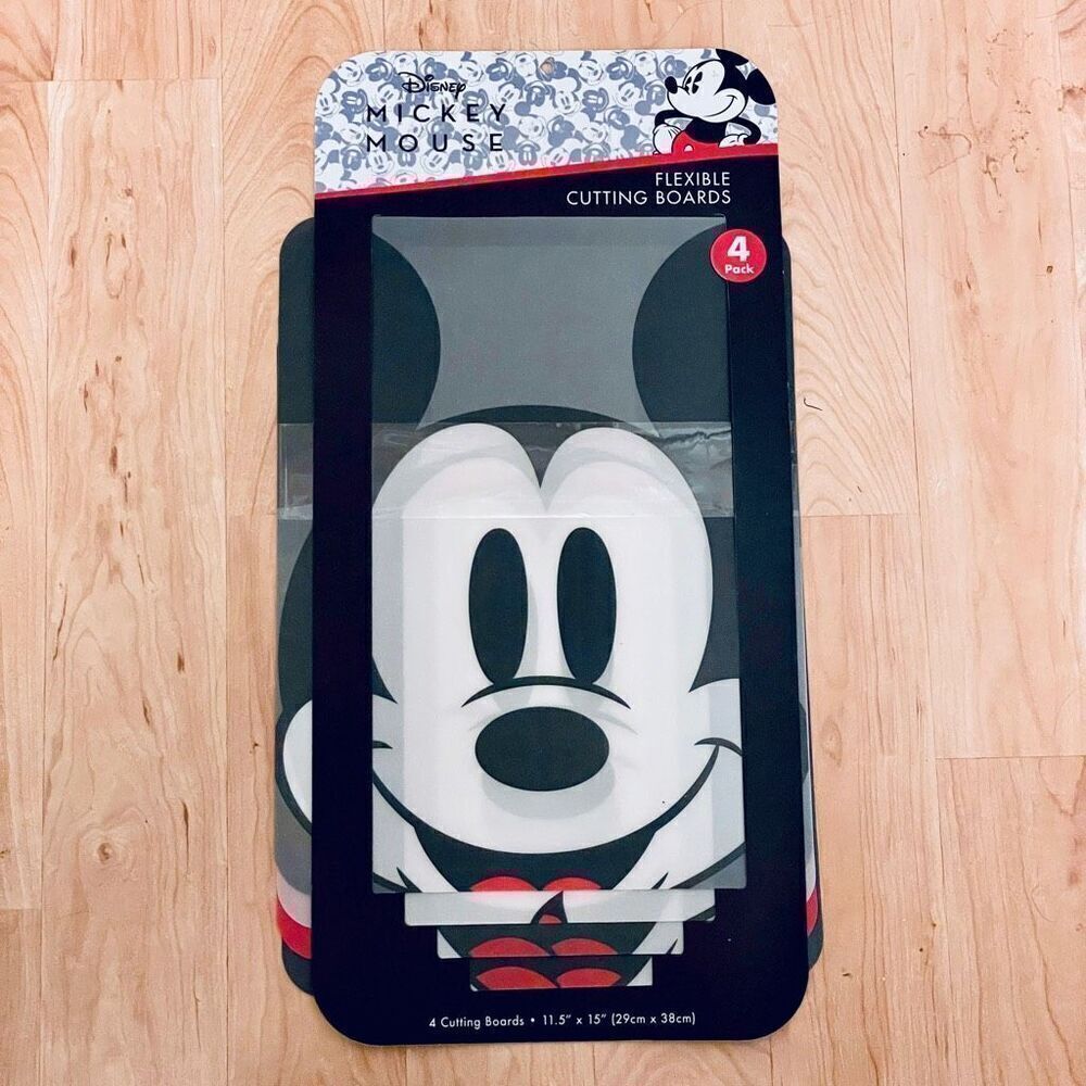 NWT Disney Mickey Mouse Flexible 4 Pack Cutting,Chopping Boards 15”x11.5”